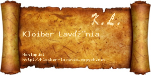 Kloiber Lavínia névjegykártya