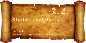 Kloiber Lavínia névjegykártya